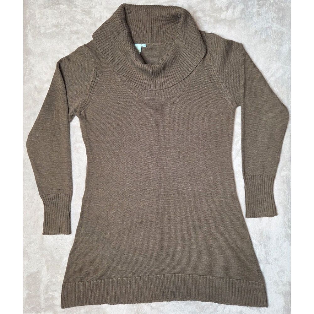 Shushu Antropologie Brown Cowl Neck Sweater Dress Size Large Tunic Shu Shu